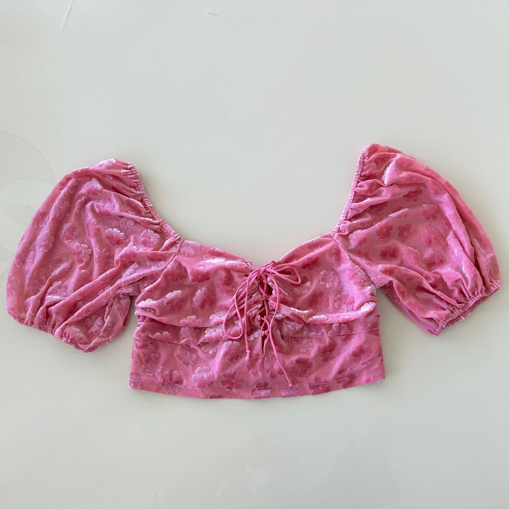For Love and Lemons Lusk Velvet Crop Top